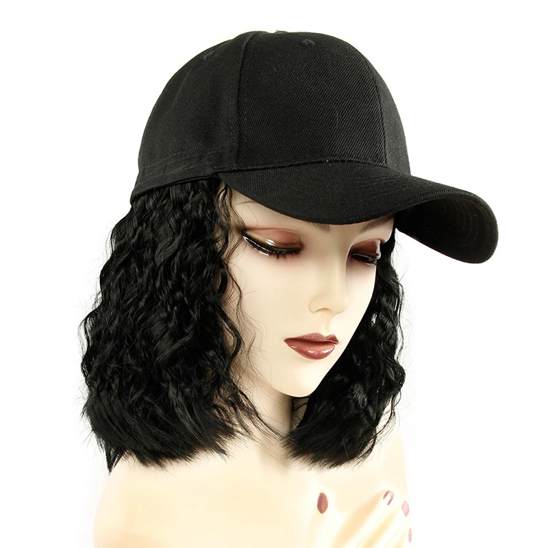 Curly1 Синтетический парик, бейсболка, короткий, прямой, кудрявый, блондин, парик для женщин, женский, Термостойкое волокно, стрижка Пикси, короткий парик - Цвет: Curly1