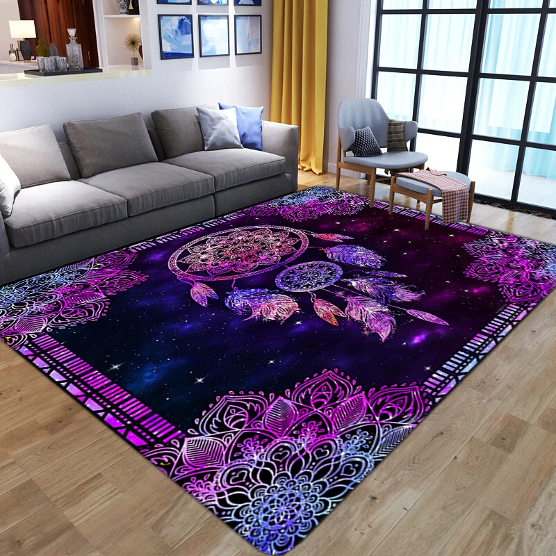 Gorgeous Mandala floral 3D Print Carpets for Living Room Bedroom Decor Carpet Soft Flannel Home bedside Floor Mat play Area Rugs