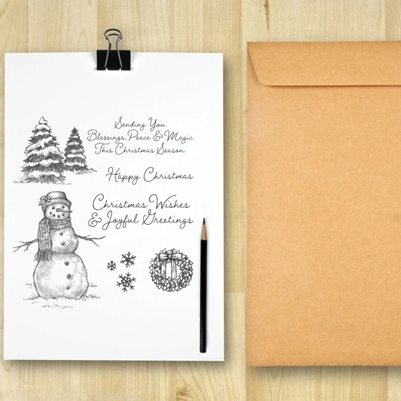 

Merry Christmas Silicone Clear Seal Stamp DIY Scrapbooking Embossing Photo Album Decorative Paper Card Craft