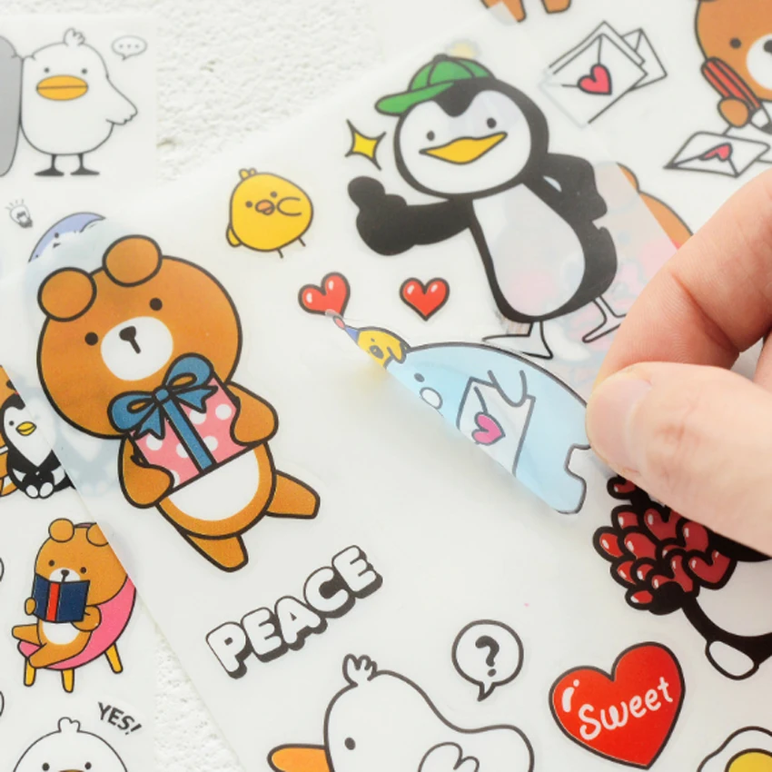 1 шт./лот новые наклейки для письма медведь любовь Пингвин бумажные украшения