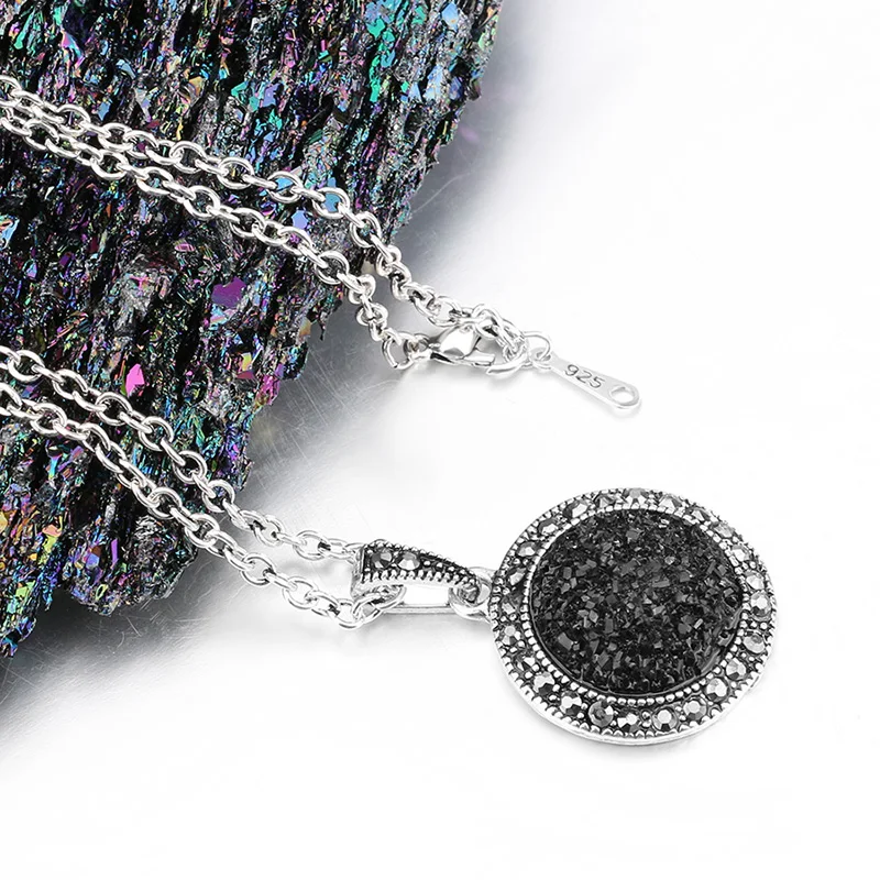 Комплект из колье серёг и кольца с черным сломанным камнем|set nail polish quickly|jewelry sets