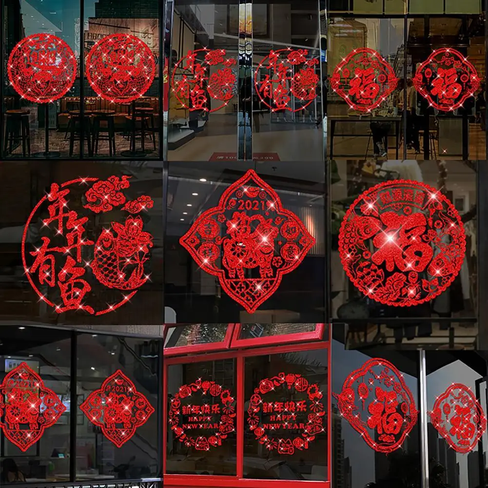 

Red Lucky Removable PVC Window Stickers Spring Festival Art Home Decoration Window Stickers Spring Festival Art Home Decoration