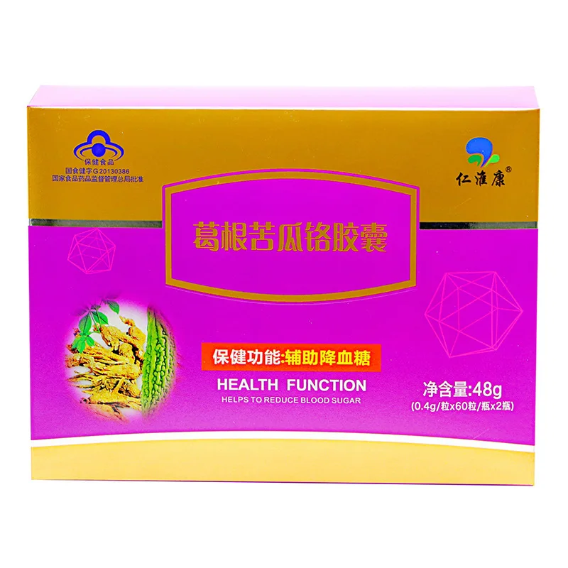 

Renhuaikang Gegen Balsam Pear Chromium Capsule Auxiliary Blood Sugar Lowering Health Care Products for Middle-aged and Elderly