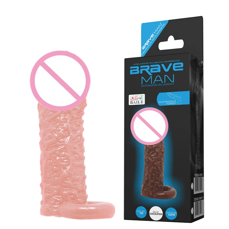 BAILE Реалистичная клетка для пениса двойное кольцо многоразовые презервативы