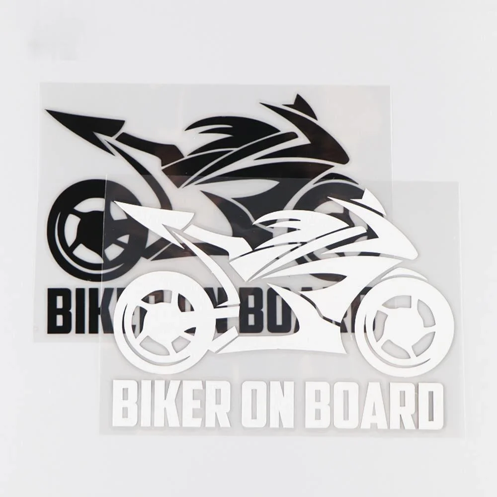 

14,3*10 см Байкер на борту Виниловая Наклейка мотоцикл Декор узор наклейка на автомобиль