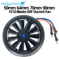 hobbyocean 50mm 64mm 70mm 90mm 1112 blades edf plane ducted fan brushless motor for rc jet airplane model spare parts