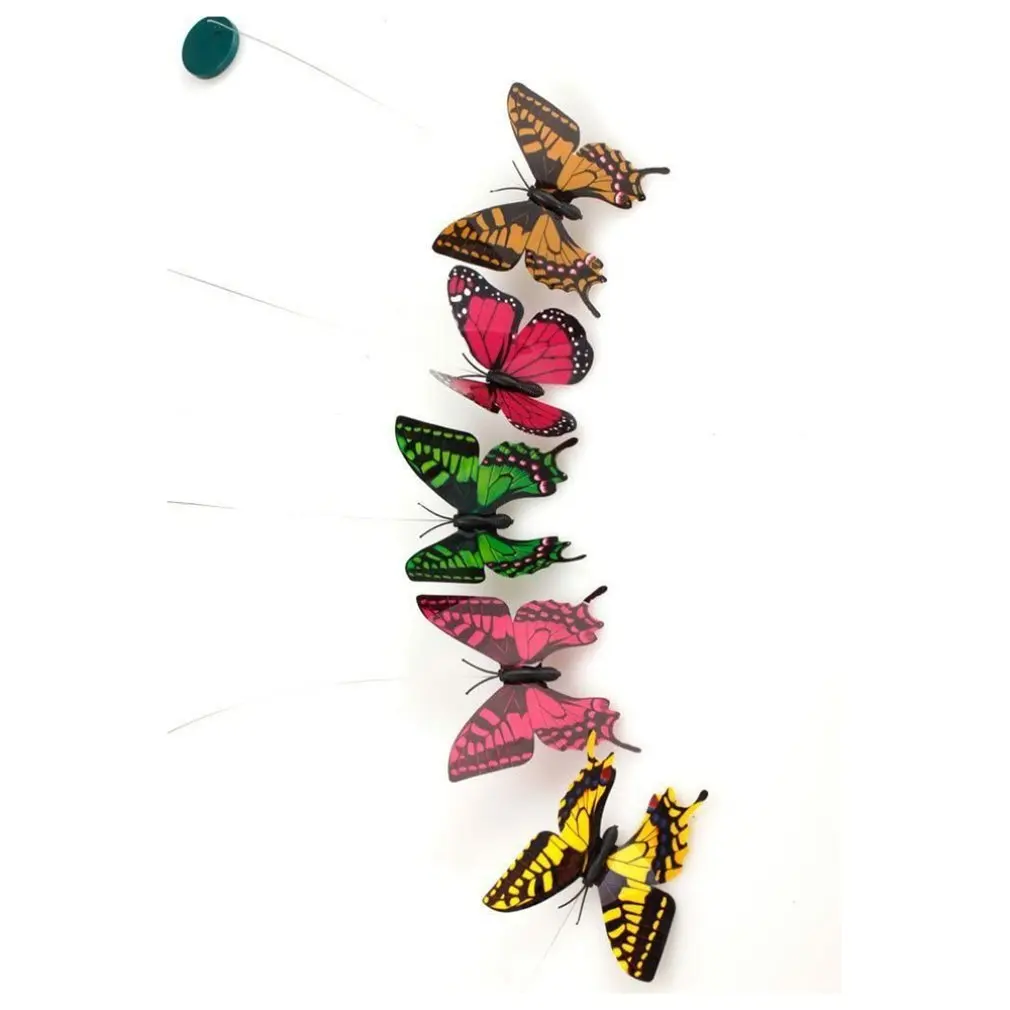 

1pcs Garden Solar Powered Simulation Bird Electric Solar Butterfly Flying Feather Hummingbird Toy Random Color