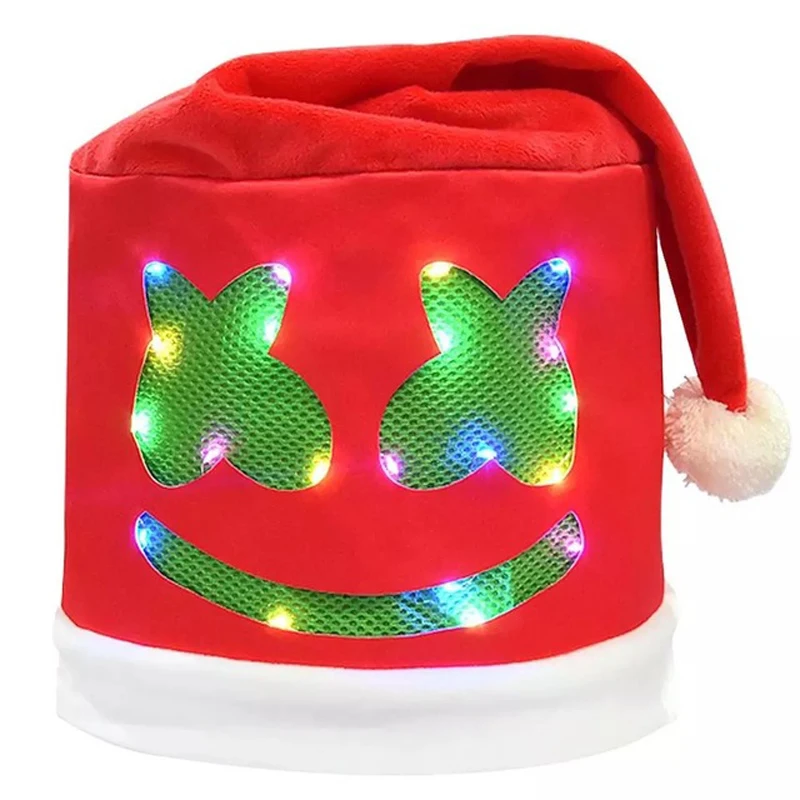 

Рождественская маска на голову Eva хлопок конфеты DJ музыкальный шар светящийся головной убор новогодний светодиодный головной убор