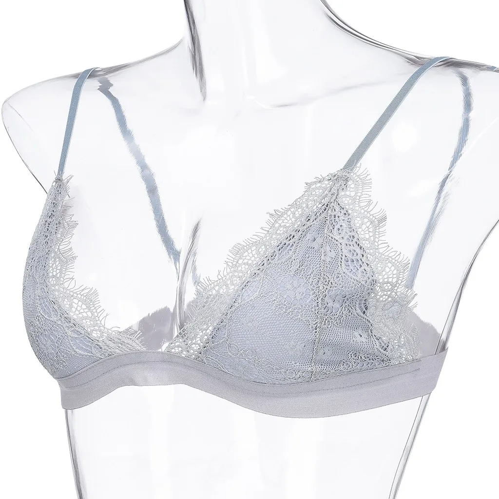 Бюстгальтер женский кружевной с V образным вырезом тонкий дышащий Бралетт