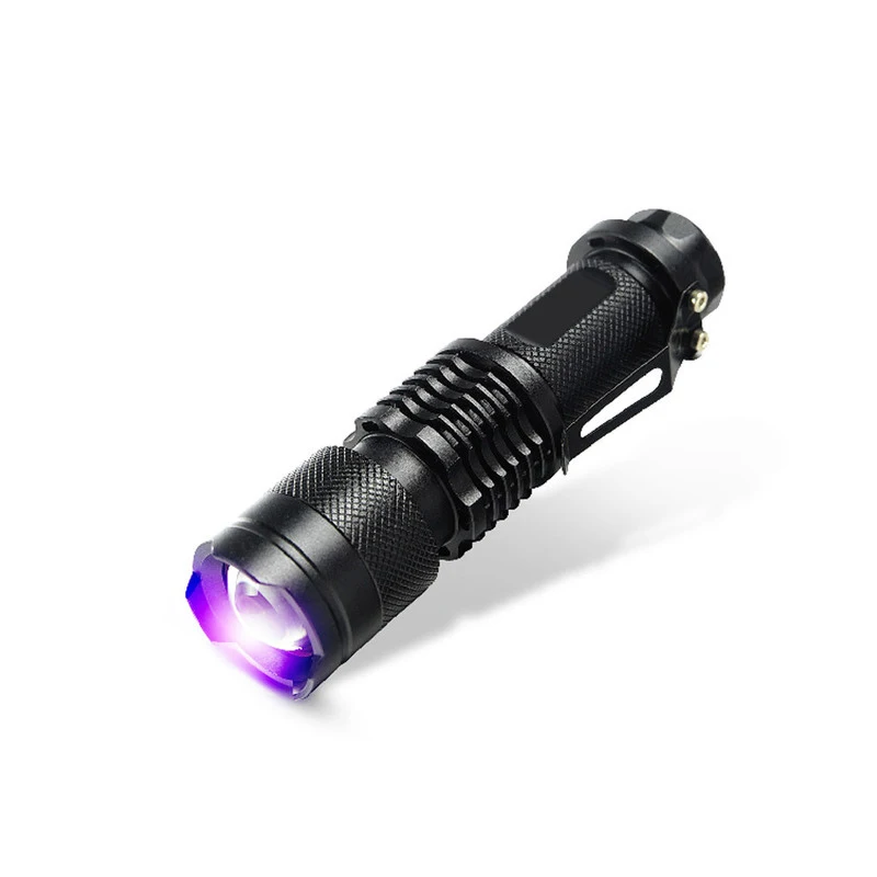 Светодиодный УФ фонарик светильник 365nm зум Портативный мини фонарь обнаружения
