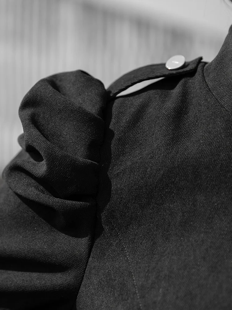 Платье в стиле милитари PUNKRAVE легкое асимметричное платье средней длины с пышными