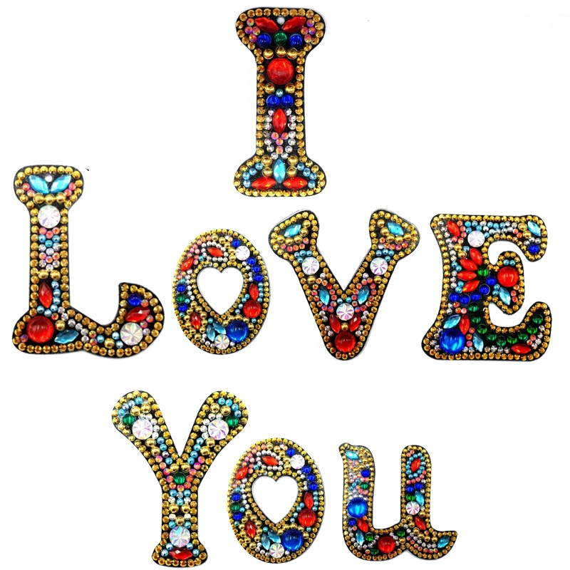 

DIY Keychain Letters Pattern Diamond Painting Bag Pendant Ornament Gift Special shaped Diamond Embroidery Cross Stitch