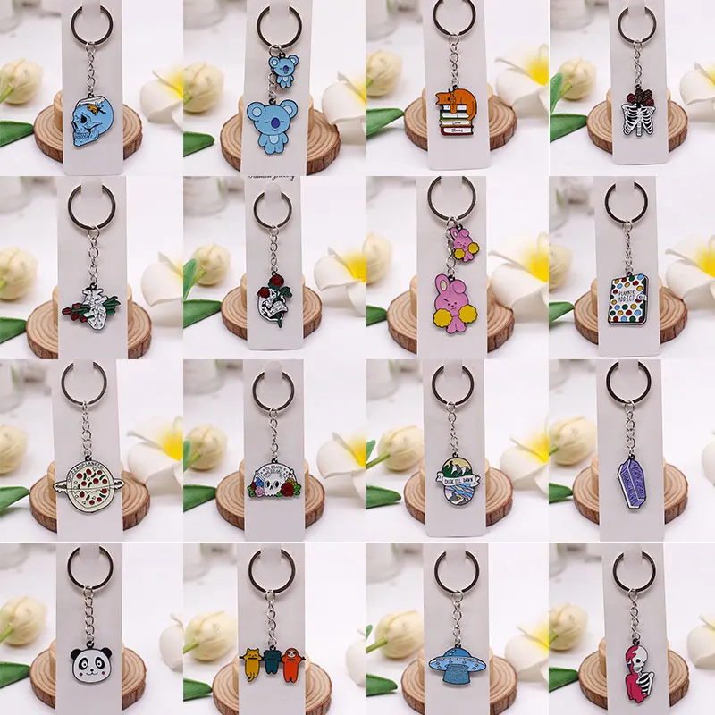 Металлические брелки для ключей с изображением сердца панды | Украшения и