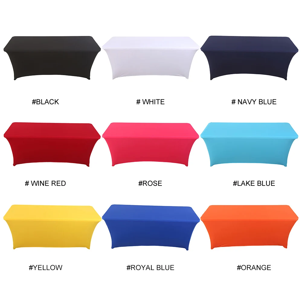

Rectangular Table Cloth Spandex Polyster Table Cover for Standard Folding Tables Party Wedding Hotel 72inch Tablecloth