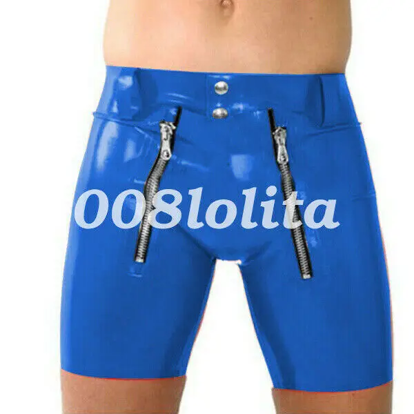 100% латексные резиновые мужские сексуальные обтягивающие бедра шорты с двойной