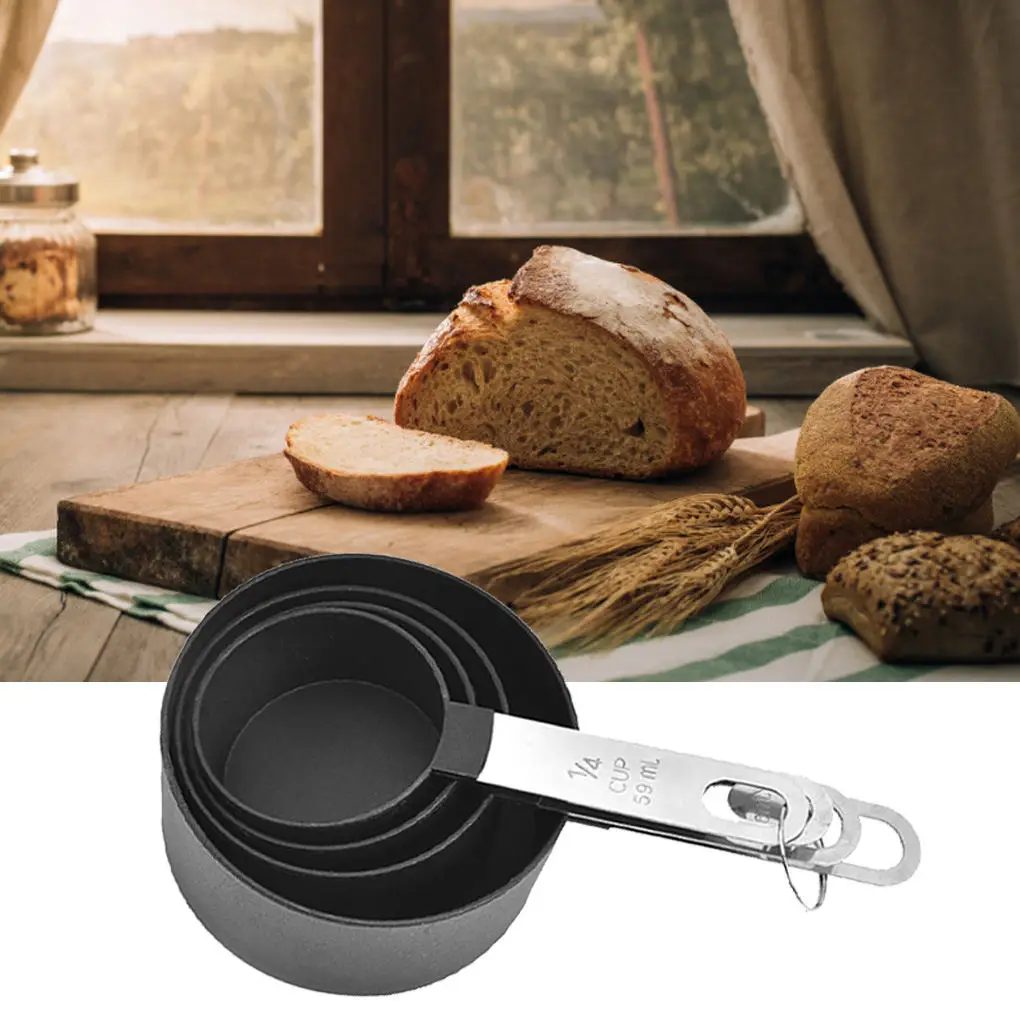 

4pcs/Set Graduated Measuring Spoon Cup Stainless Steel PP Baking Measurement Tool Green Measuring Cup