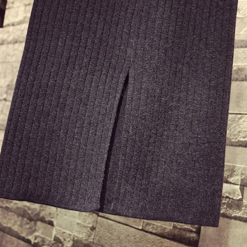 Женская облегающая элегантная юбка карандаш средней длины до колена с разрезом