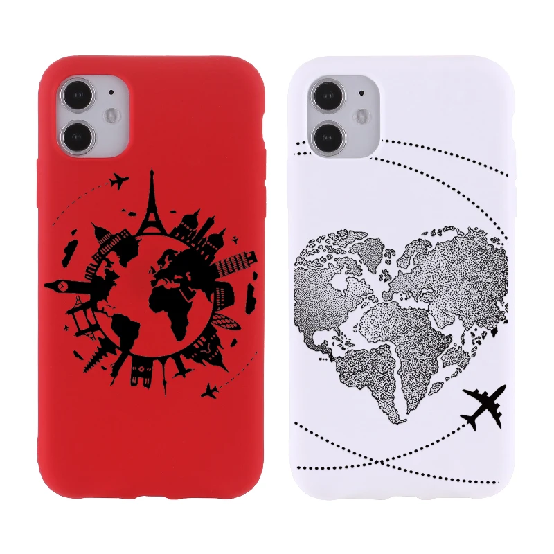 

Global Travel Plane Love Phone Case For iPhone 11 Pro X XR XS Max 7 8 6 6s Plus SE 2020 12 Mini Phone Cover