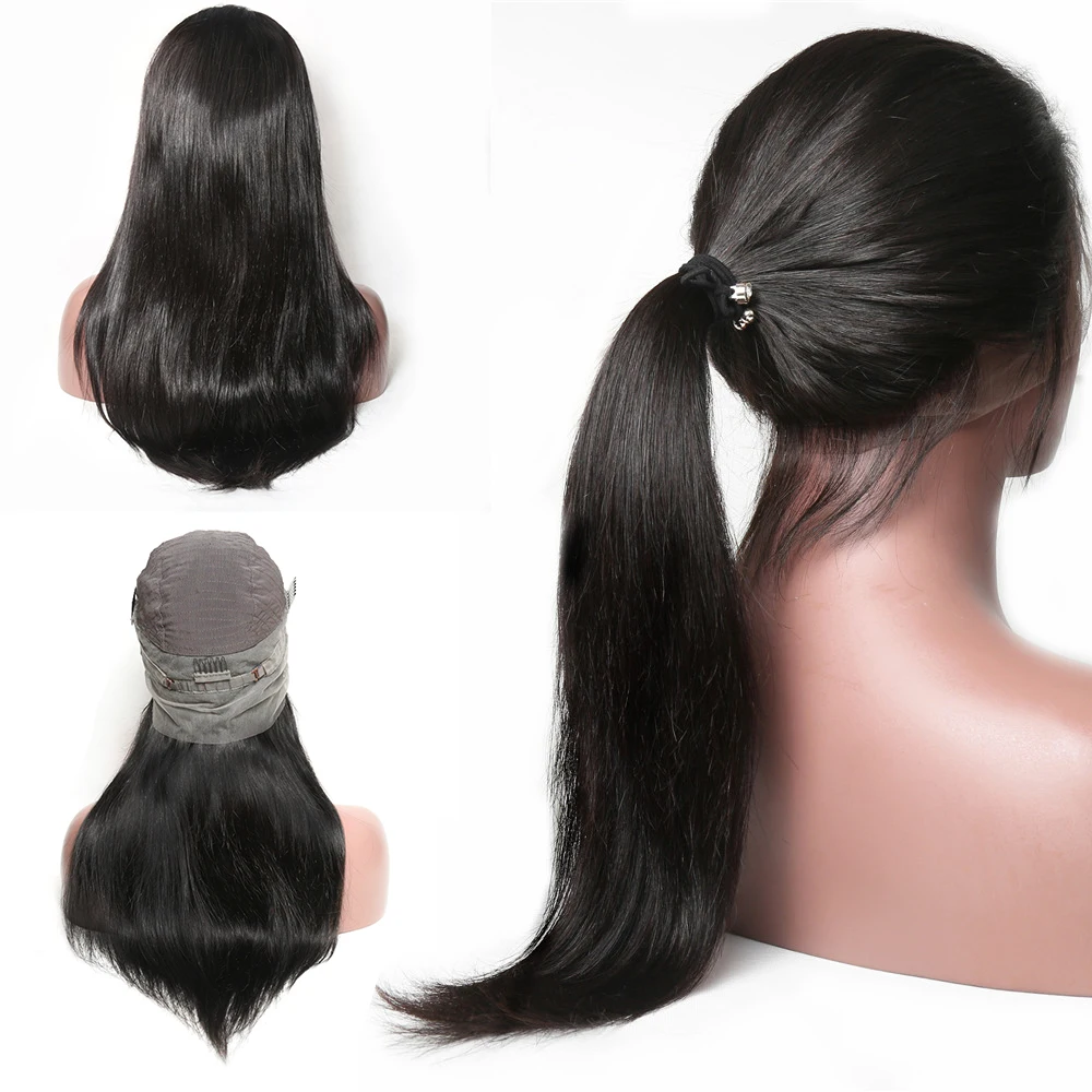 BD волосы прямые 360 кружевных фронтальных париков индийские Волосы Remy фронта