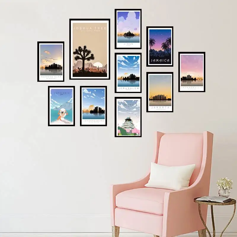

Jackson Skyline Print Jackson Travel Poster Mississippi Canvas Wall Art for Bedroom Home Decorations