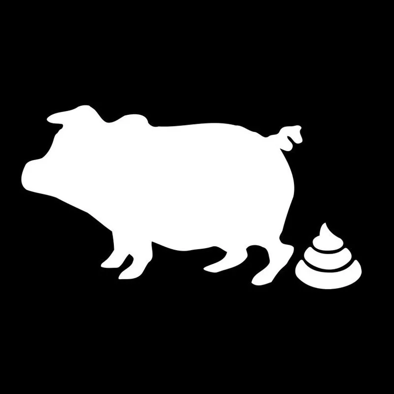 

Amusing Pig Pork Pooping Vinyl Car Stickers To Cover Scratches Sunscreen Waterproof. 16.5CM*8.8CM