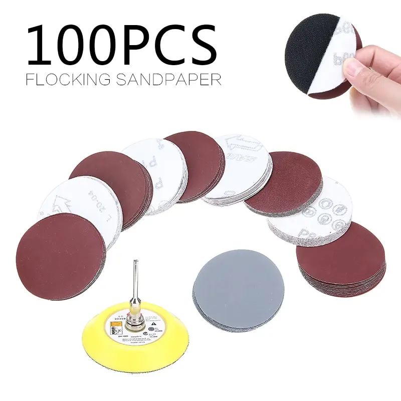 

Наждачная бумага, 3 дюйма, 75 мм, 100 шт., полировка дисков 80-3000, зернистость для шлифовальной машины, самоклеящиеся абразивные инструменты, 1 комплект