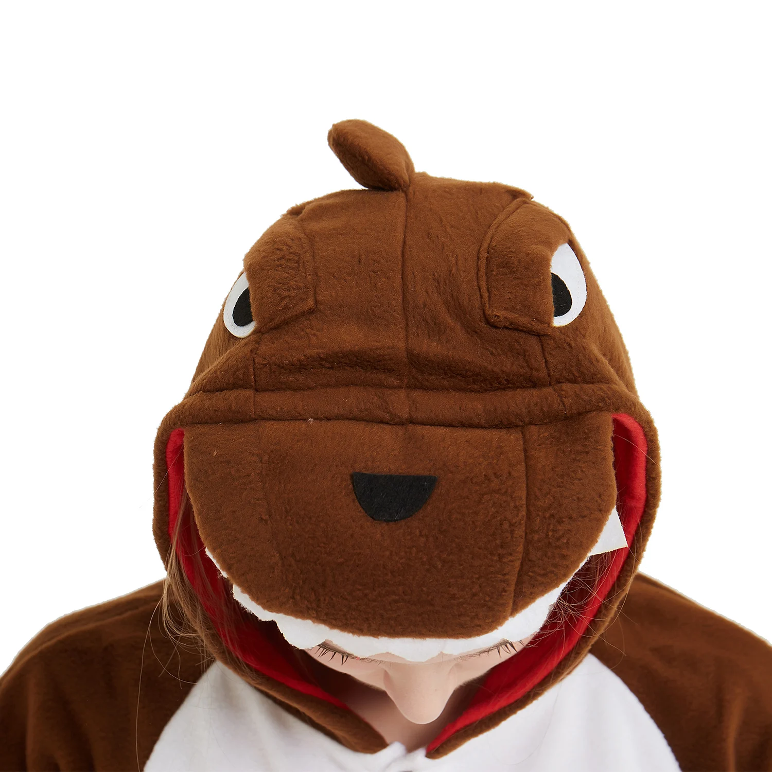 Пижама-комбинезон в виде динозавра для женщин и мужчин коричневая Пижама костюм