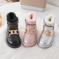 kids snow boots winter new children warm brand shoes baby boys fur fashion boots girls soft chelsea boots slip on ankle shoes