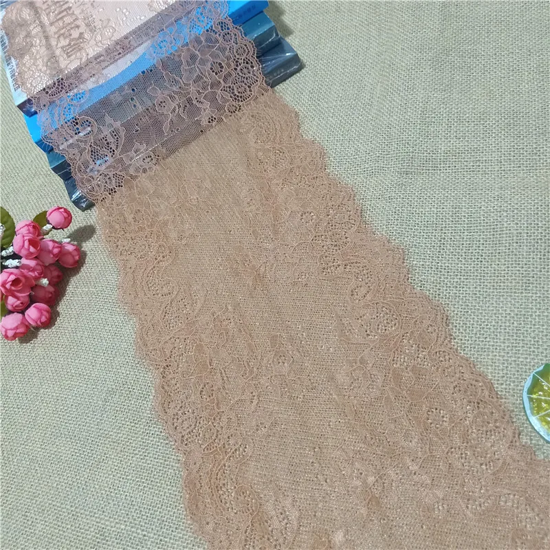 

Width 18-25cm multi-color eyelash lace Trim fabric for curtain African traditional clothing underwear