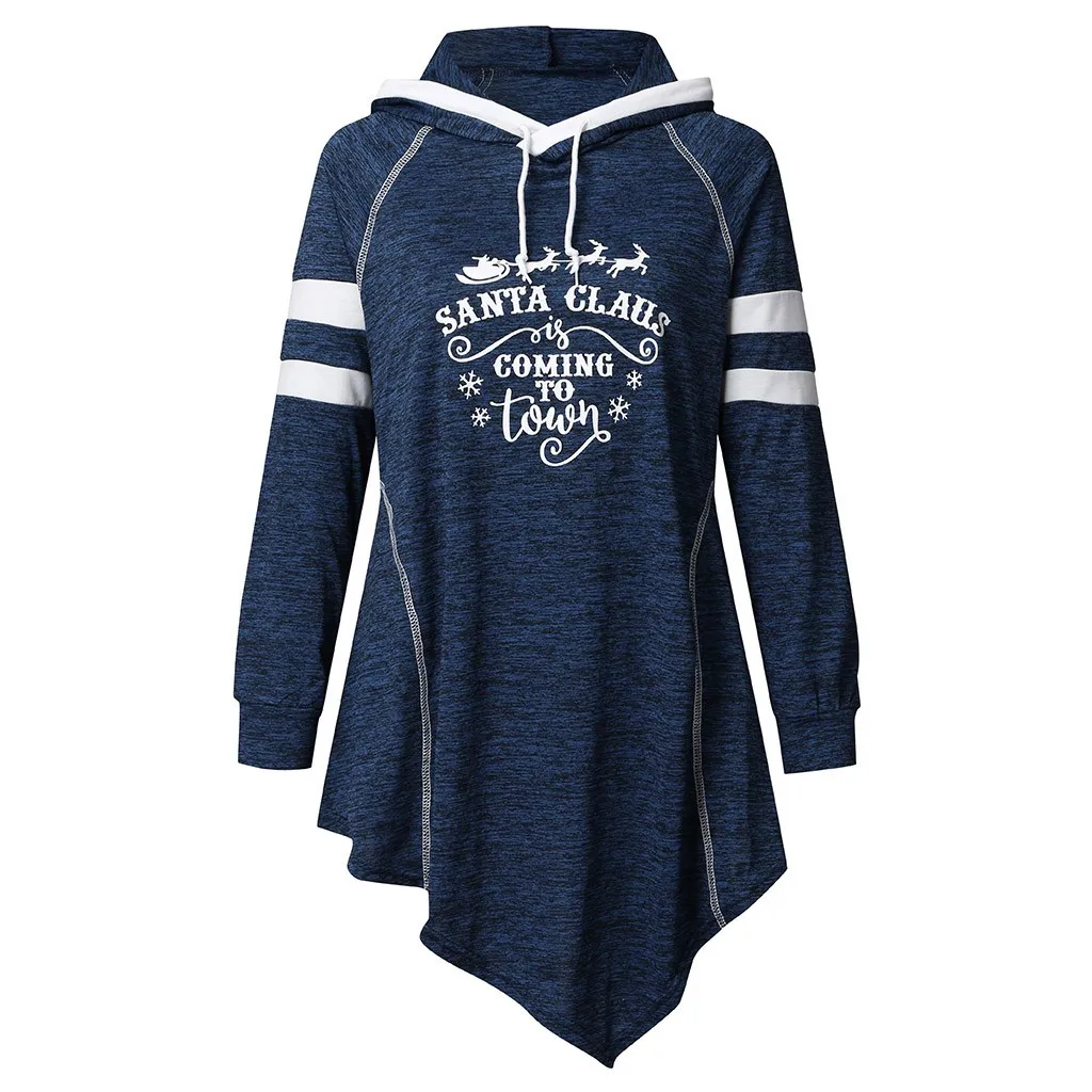 Горячая Распродажа рождественские женские зимние топы с принтом толстовка