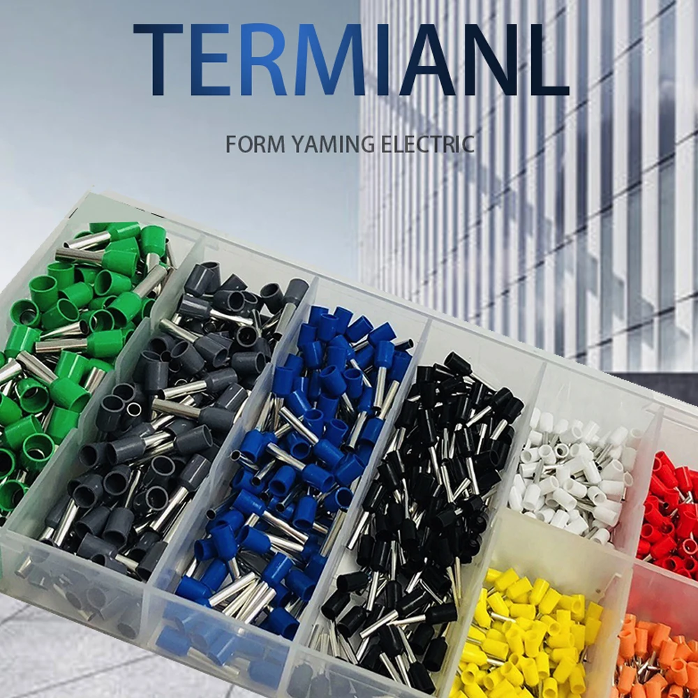 800 шт./компл. медный обжимной разъем для проводов Изолированный Шнур Концевая