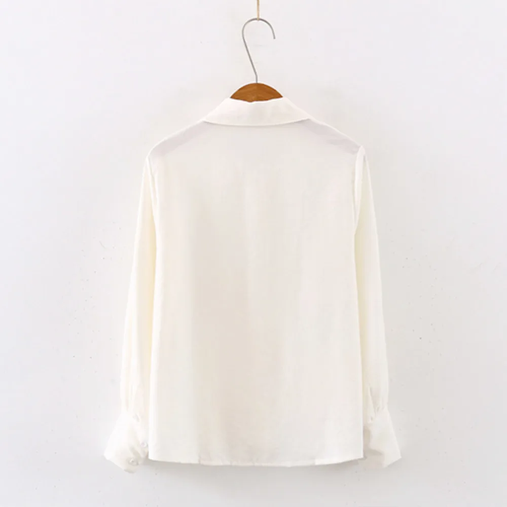 Женская рубашка Весенняя женская белая женские блузки с отложным воротником