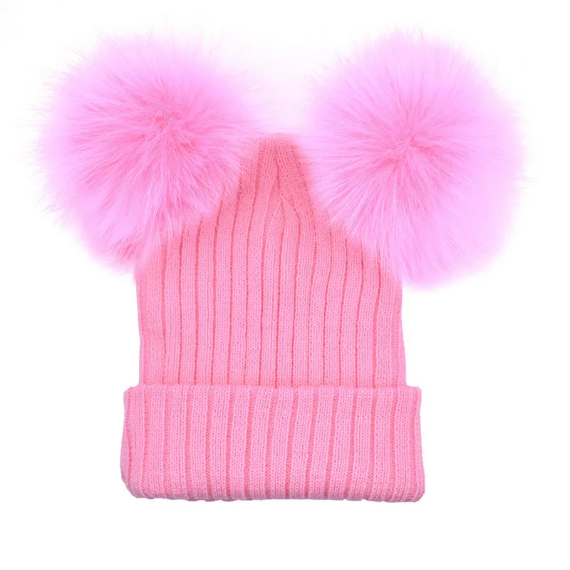 Mink And Fox Fur Ball Cap Pom Poms Winter Hat for women girl 's hat knitted beanies cap brand thick female Braided Crochet | Аксессуары