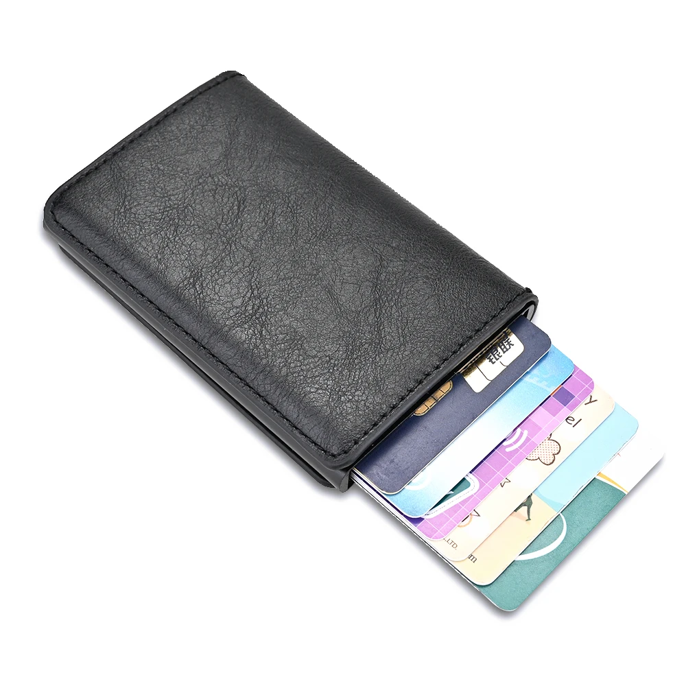 Gemeer, мужской кредитный держатель для карт, кошелек, RFID, Противоугонный автоматический кошелек, чехол для карт, кожаный мужской кошелек, кредитная карта