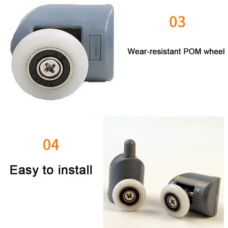 

Up and down single wheel nylon bouncing wheel bathroom glass sliding door pulley shower room accessories hanging wheel