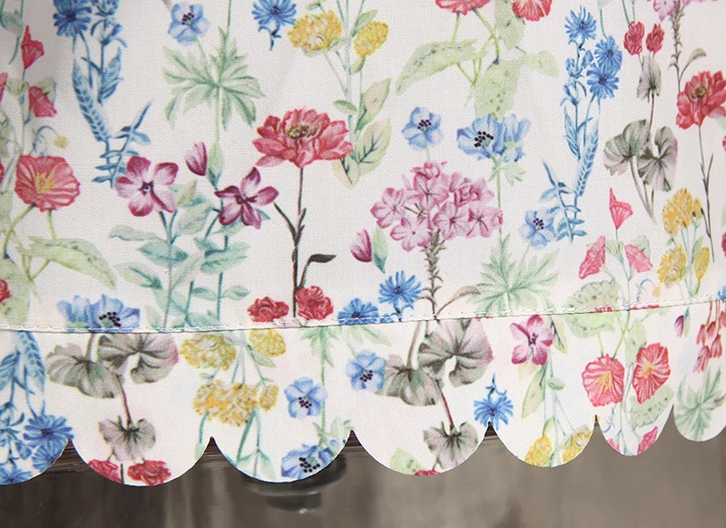 [EAM] Женская блузка с оборками и вышивкой новая свободная рубашка круглым вырезом