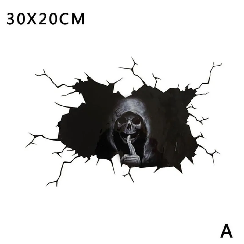 

Happy Halloween Wall Floor Sticker Horror Wall Stickers Silent Skull Sticker car Window Home Decoration Decal Decor Party