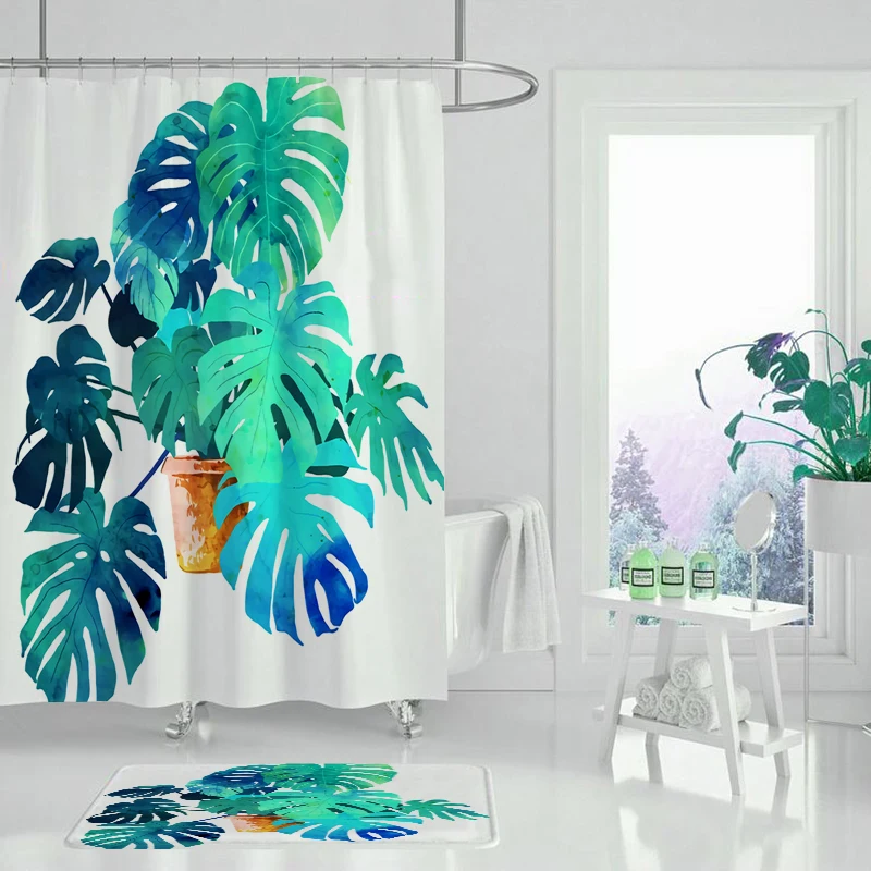 Занавеска для душа из полиэстера моющаяся цветная шторка ванной комнаты с