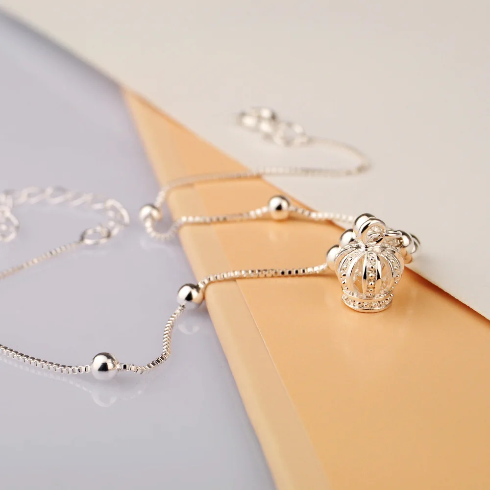 Модные браслеты на ногу из стерлингового серебра 925 пробы для женщин кулон в виде