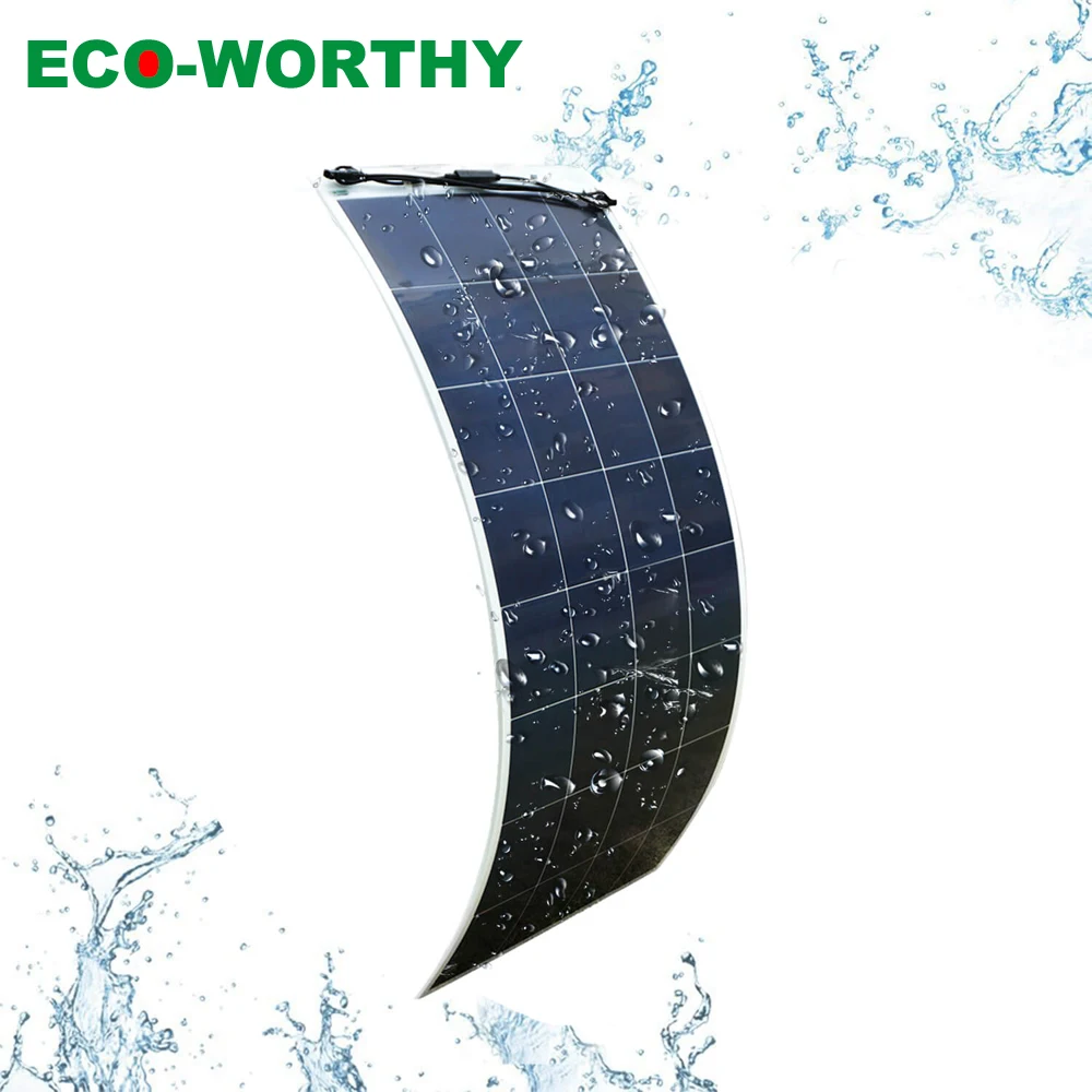 ECOWORTHY гибкая солнечная панель 100 вт 160 вт 12 в панель солнечное зарядное устройство монокристаллический солнечный элемент для автомобиля, яхты, светильник, RV лодка