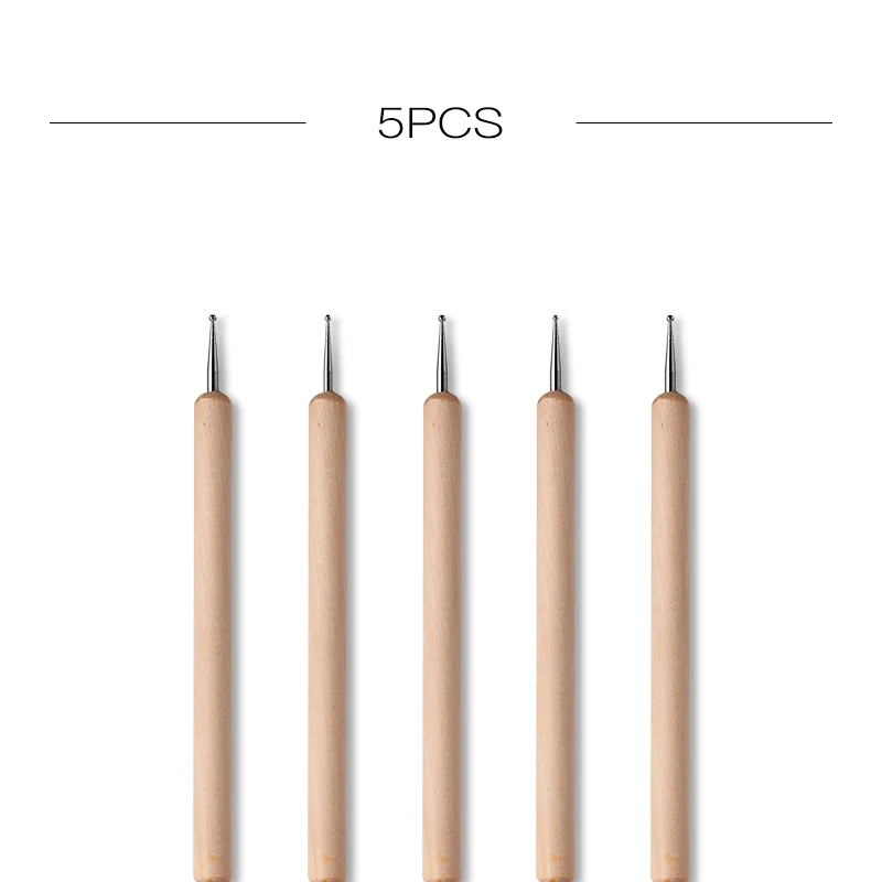 5PCS drill Pens ROSALIND кисточки для геля лака для ногтей декорация акрилового порошка ручка линия живопись кисти для ногтей для дизайна ногтей Маникюрные наборы инструментов - Цвет: 5PCS drill Pens