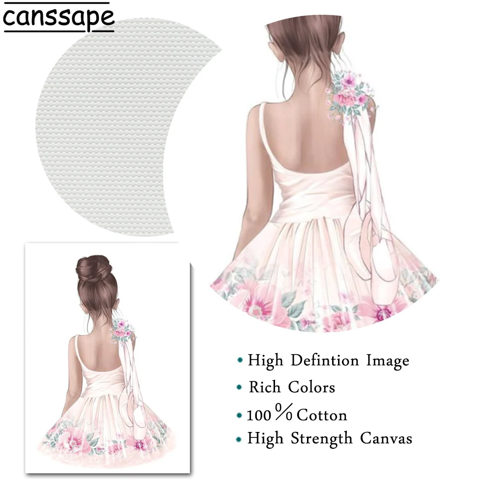 Постер с именем на заказ Картина холсте изображением балерины солнечного света