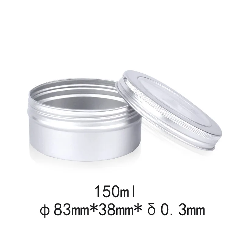 30pcs 150ml Round Aluminium Tin Cans Jewelry Beads Storage Containers Portable Cosmetic Cream Sample Jar with Clear Window