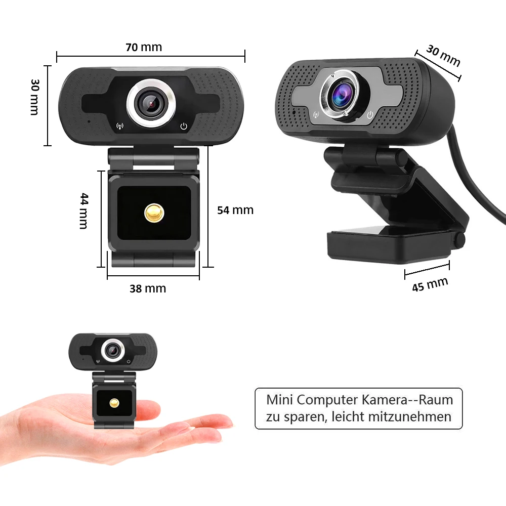 Веб-камера Podofo HD со встроенным двойным микрофоном 1080P USB | Компьютеры и офис