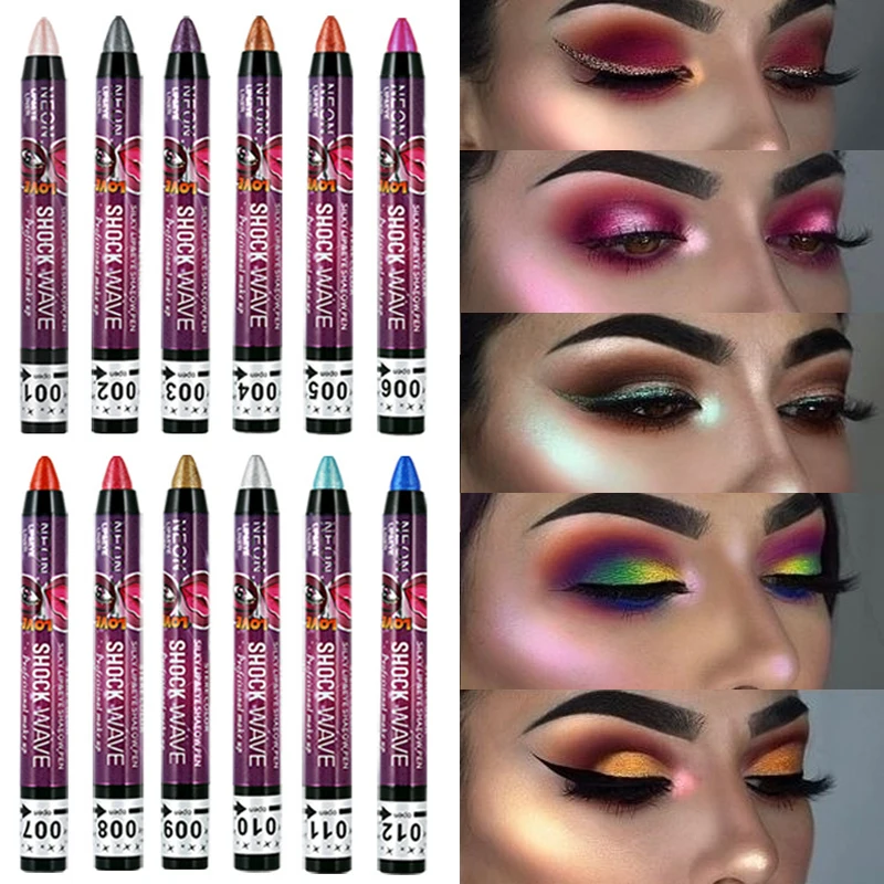 Перламутровые тени для век карандаш из шелкопряда стойкие водостойкие 12 цветов |