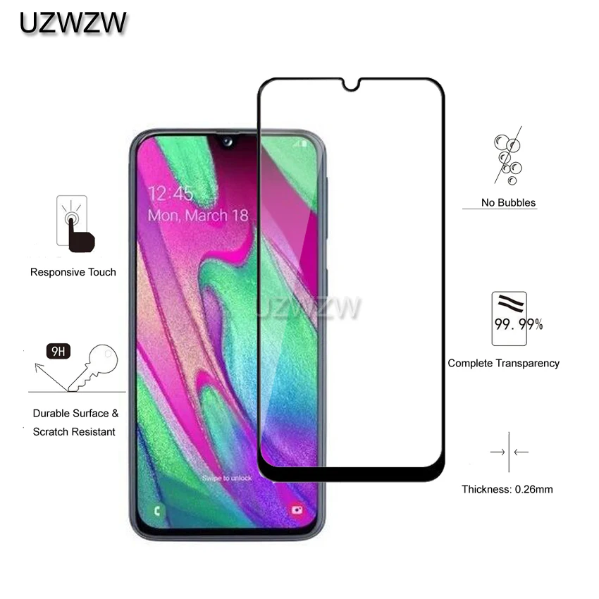 Закаленное стекло для Samsung Galaxy A40 полное покрытие 0 26 мм защитное закаленное