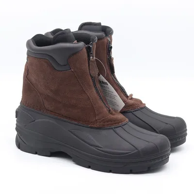 

Winter genuine leather hiking boots men waterproof 3M thinsulate thermolite trekking hunting snow boots for-40C