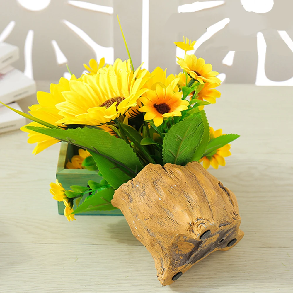 Artificial Flowers in Pot Silk Flower Arrangement Ornament Decorative Sunflower Desktop Decor for Home Office XH8Z | Дом и сад
