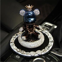 new product diamond violent bear shaking head ornament cute doll home office solid aroma car interior decoration