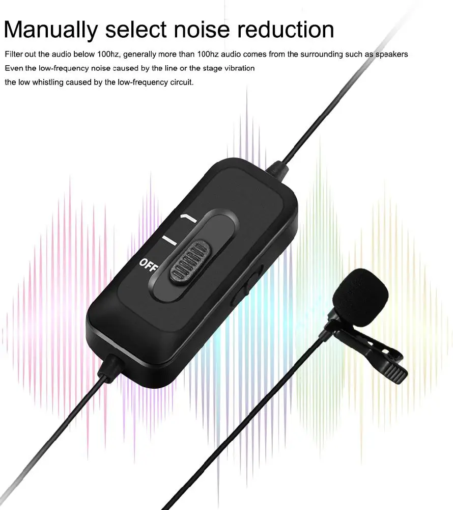 Петличный микрофон MAMEN KM D2 всенаправленный конденсаторный для IPhone мобильный